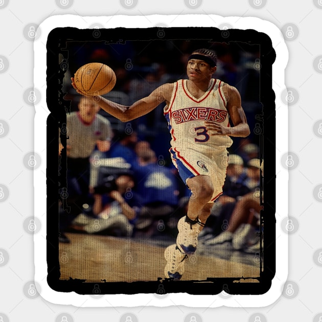 Allen Iverson Sixers Vintage Sticker by CAH BLUSUKAN